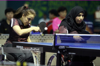 ABUWAD KHETAM  ELELIMAT  FATEN PETENIS MEJA GANDA PUTRI JORDANIA DI ASIAN PARA GAMES 2018