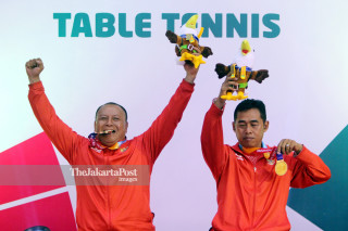 MEDALI EMAS TENIS MEJA GANDA PUTRA ASIAN PARA GAMES 2018
