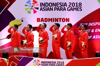 -Tim Indonesia saat Upacara Penghormatan Pemenang