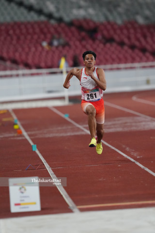 Atlet Indonesia Waldi Aldino  turun di nomor cabang Men's Long Jump T20
