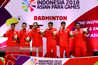 -Tim Indonesia saat Upacara Penghormatan Pemenang