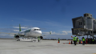 Citilink landing in New Yogyakarta International Airport (NYIA)