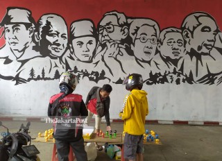 Mural Wajah Presiden di Gunung Putri Bogor Jawa Barat