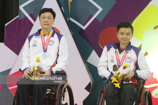 MEDALI PERAK TENIS MEJA GANDA PUTRA ASIAN PARA GAMES 2018