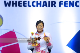 Atlet Anggar Kursi Roda asal Cina, Zhou Jingjing berhasil meraih medali emas