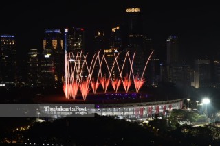 kembang api pembukaan Asian Para Games 2018