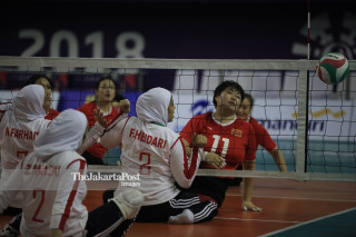 - Pertandingan final Voli duduk Putri China vs Iran dalam Asian Paragames 2018
