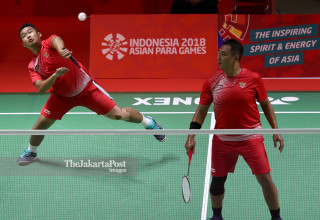 -Beregu putra Asian Para Games 2018 Indonesia vs Hongkong China