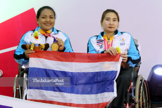 MEDALI EMAS GANDA PUTRI TENIS MEJA ASIAN PARA GAMES 2018
