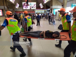 First responders in Tanah Abang train station