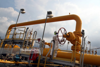 File: Stasiun Penerima dan Penyalur Gas milik Perusahaan Gas Negara (PGN) di Bojonegoro, Serang, Banten,